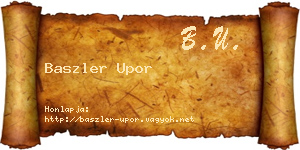 Baszler Upor névjegykártya